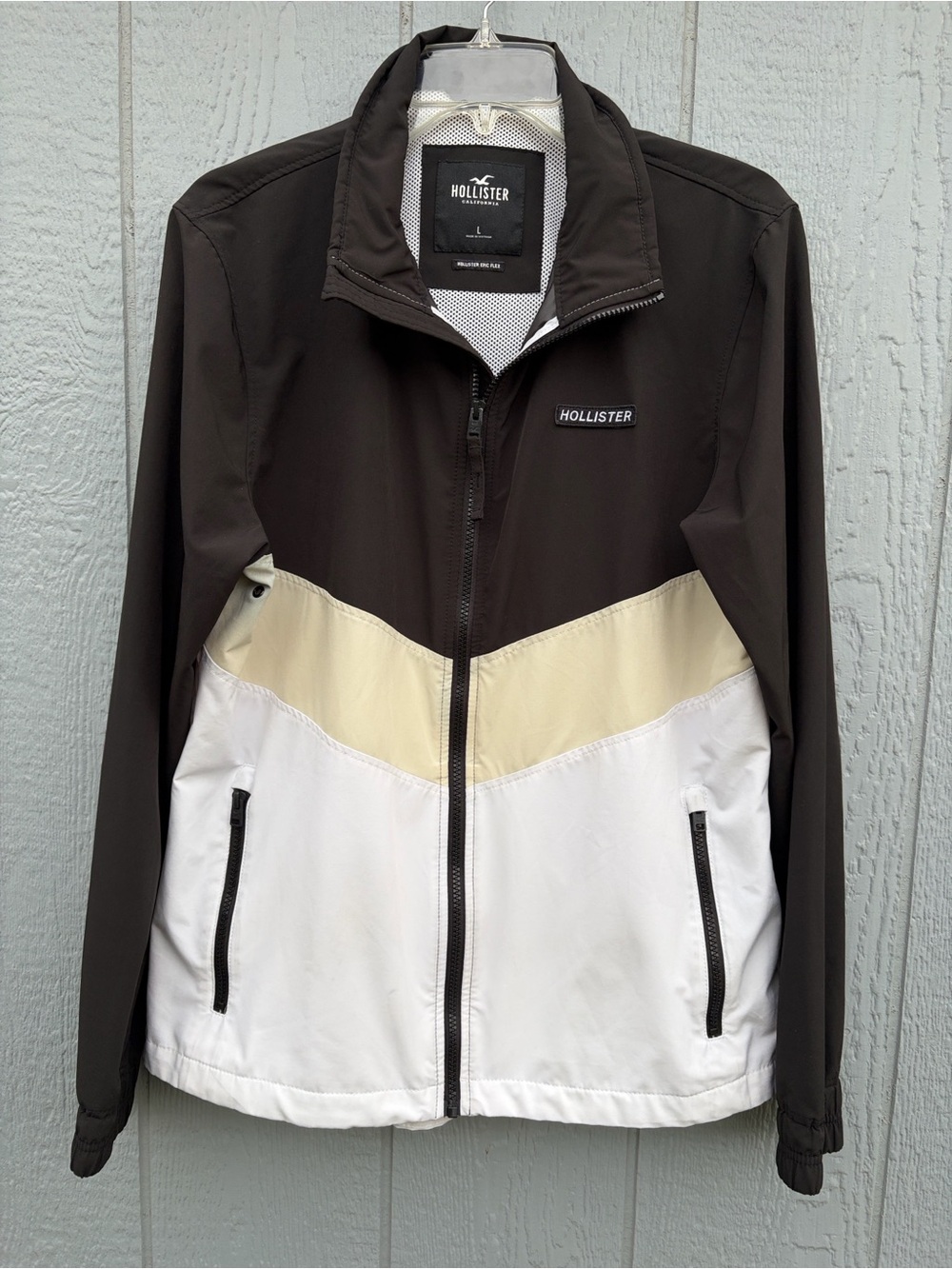 Y2K Hollister California Men’s Jacket Surfer Preppy Streetwear Stretch Size LG